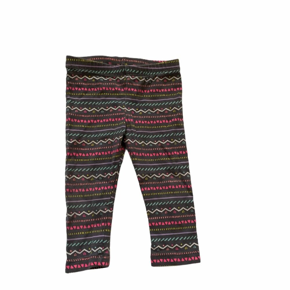 Circo Baby Girls 12M Aztec Print Leggings Gray‎ Pink Cotton Blend Elastic Waist